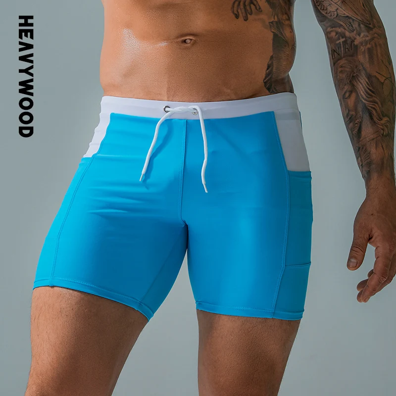 Top Trends: Heavywood Summer Men's Quick Dry Swimming Trunks Casual Sports Waterproof Beach Boxer Shorts Drawstring Pockets Hot Spring Pants Shoppable Styles