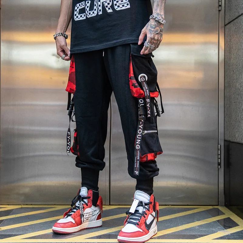 Top Trends: Men Hip Hop Black Cargo Pants Joggers Sweatpants Overalls Men Ribbons Streetwear Harem Pants Women Fashions Trousers Shoppable Styles