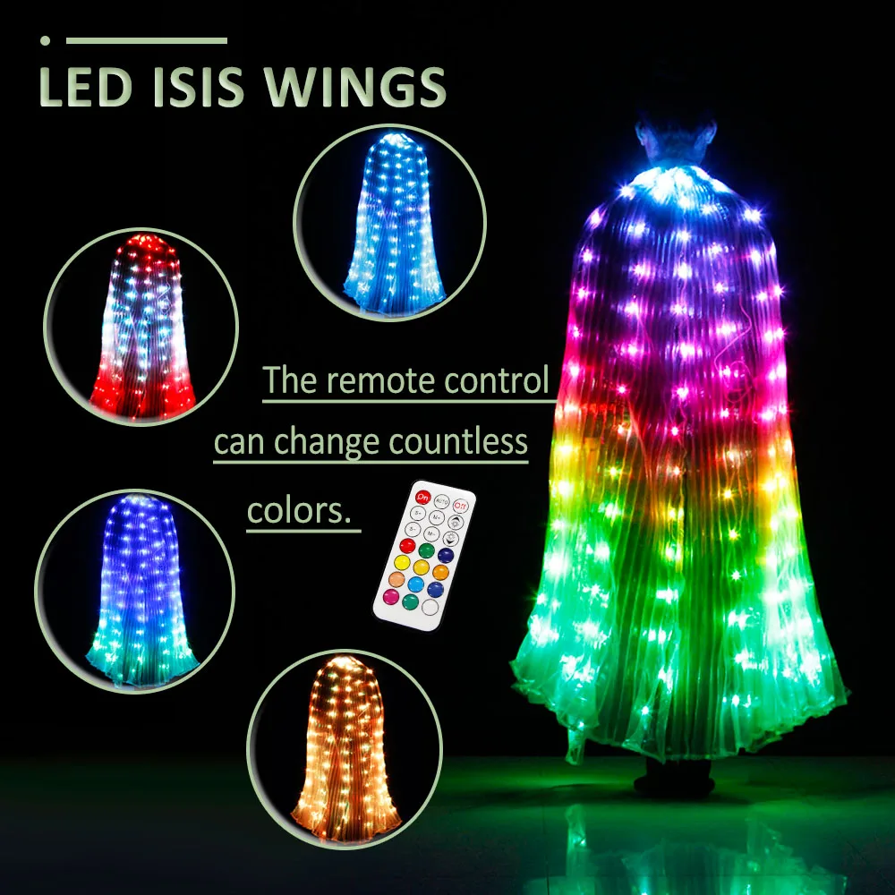 Top Trends: Alas LED Luminous Wing For Dance Light Up Isis Rainbow Color Wing Glowing Dancewear Remote Control Circus Led Isis Costumes Shoppable Styles