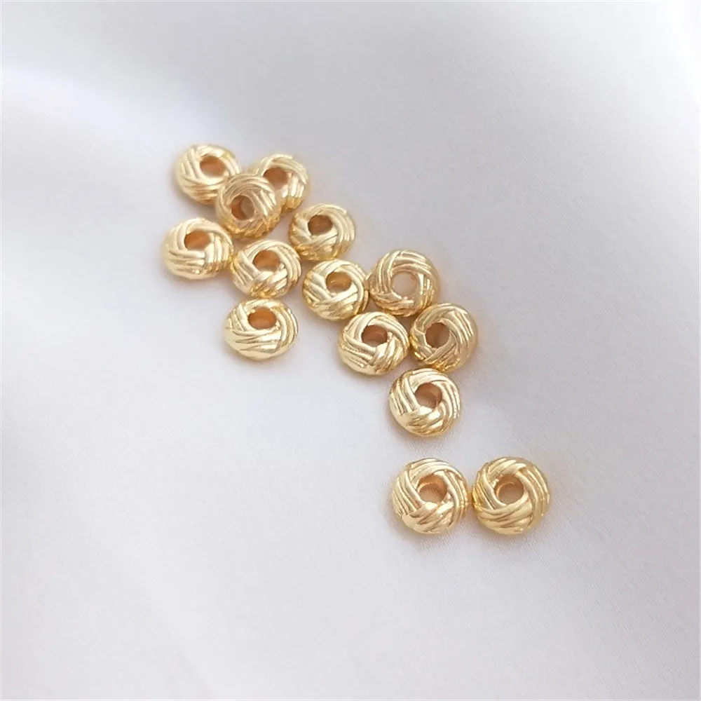 Top Trends: 14K Gold Plated Pineapple Knot Loose Bead 3x6mm Coil Divider Handmade DIY Bracelet Head Accessories Shoppable Styles