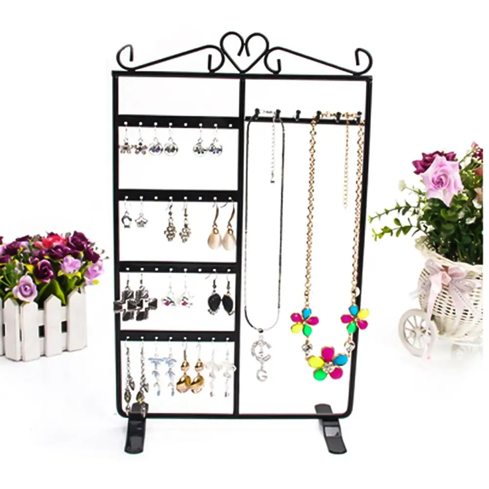 Top Trends: 32 Holes 6 Hooks Earring Necklace Chain Hang Stand Holder Display Rack 4 Tiers Storage Jewelry Show Rack Organizer Space Saving Shoppable Styles