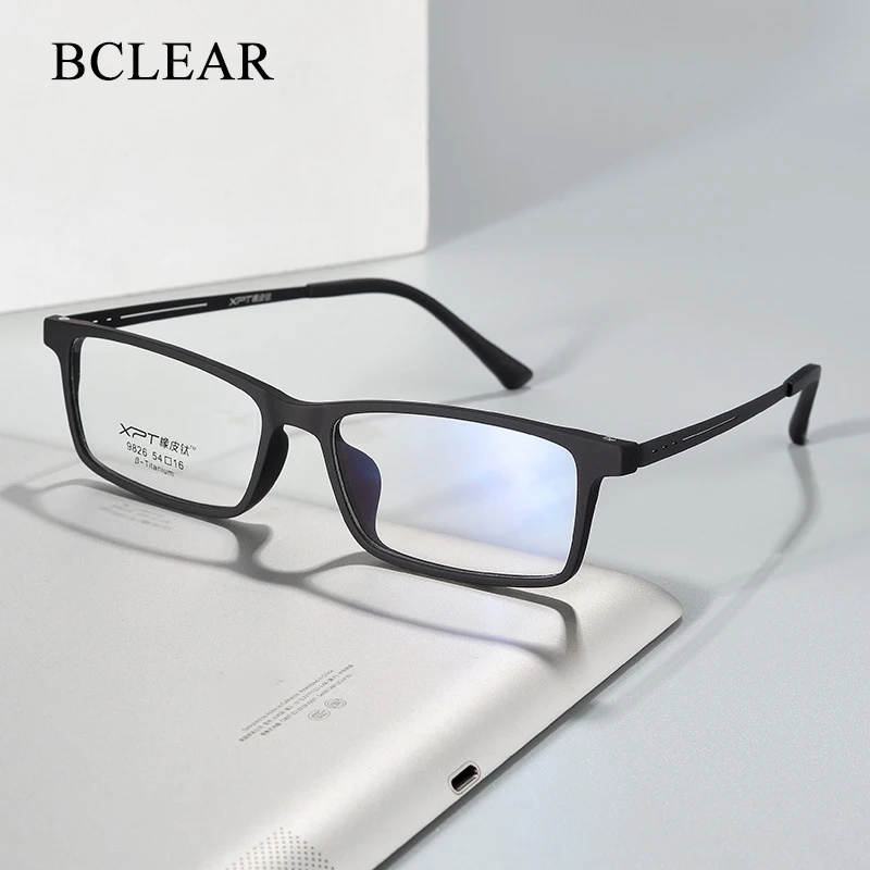 Top Trends: BCLEAR Optical Eyeglasses Frame For Men And Women Titanium Flexible Legs With TR-90 Plastic Front Rim Eyewear Spectacles Frame Shoppable Styles