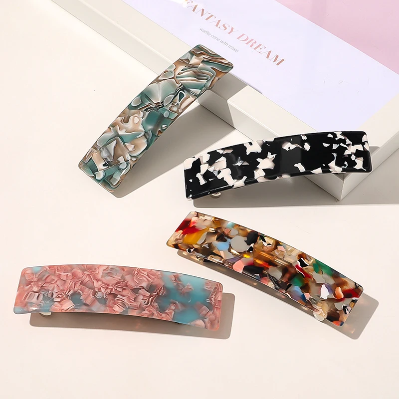 Top Trends: Fashion Hair Clips Leopard Marble Textured Geometric Hair Pins Hair Barrettes Hair Clips For Girl Hairpin Women Hair Accessories Shoppable Styles