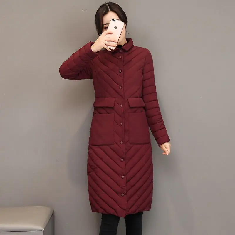 Top Trends: Winter Jacket Female Light Parka Coat Long Hoodie Down Cotton Jacket Plus Size 3XL Long Thick Parkas Autumn Coat Jacket Women Shoppable Styles