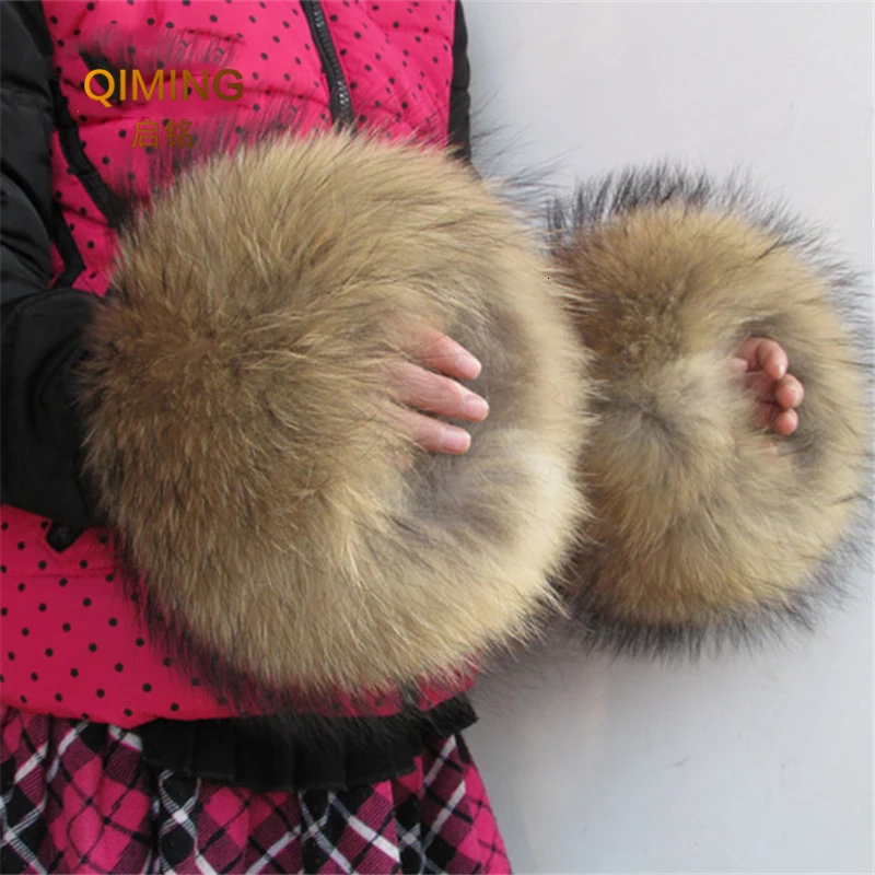 Top Trends: Nature Fur Cuffs Oversize Real Raccoon Fur Boot Cuff Sleeves Sleeve For Women Winter Coat Downcoat Gloves Arm Warmers Shoppable Styles