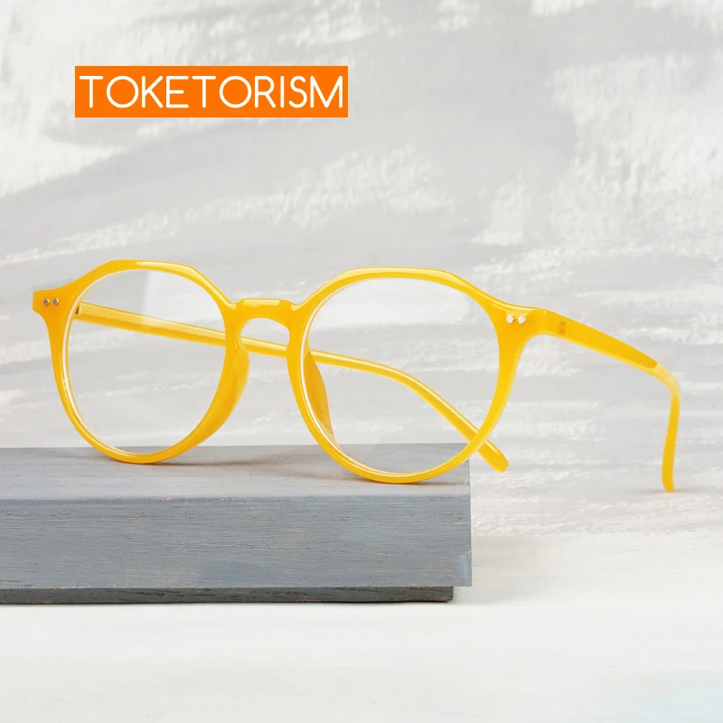 Top Trends: Toketorism Trendy Yellow Frame Oversized Anti Blue Glasses Woman Man Blue Light Blocking Eyeglasses Shoppable Styles