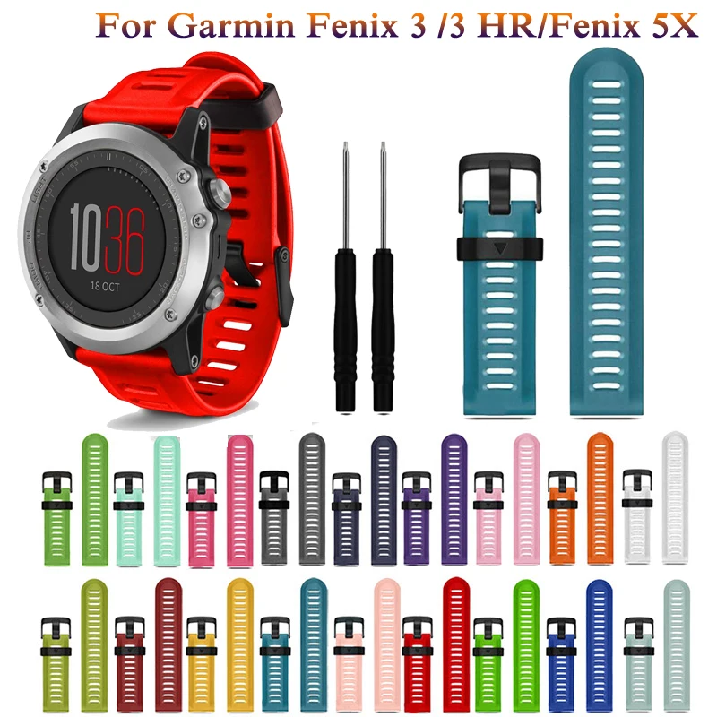 Top Trends: New Fashion 26mm Width Outdoor Sports Silicone Wrist Strap Watchband Replacement Bracelte Watch For Garmin Fenix 3 HR Watch Band Shoppable Styles