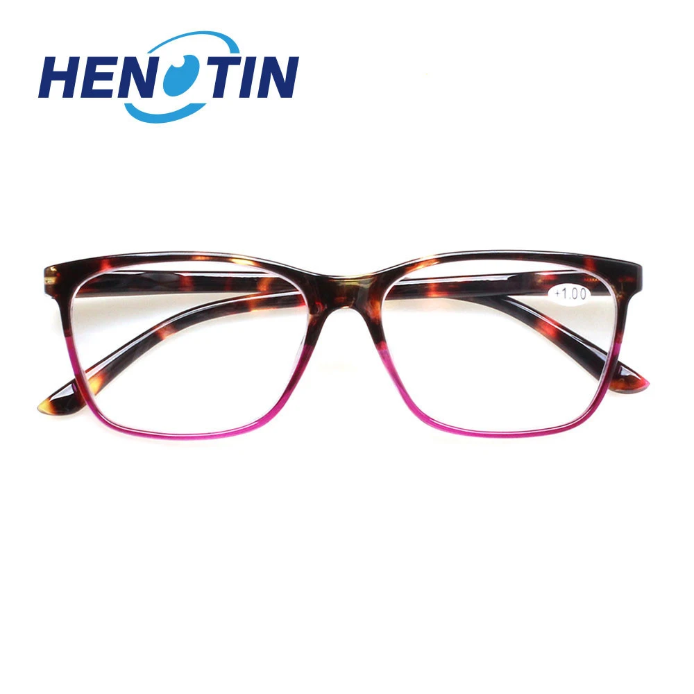 Top Trends: Henotin Reading Glasses Spring Hinge Rectangular Frame Men And Women HD Reader Eyeglasses Diopter 0~600 Shoppable Styles - Image 6