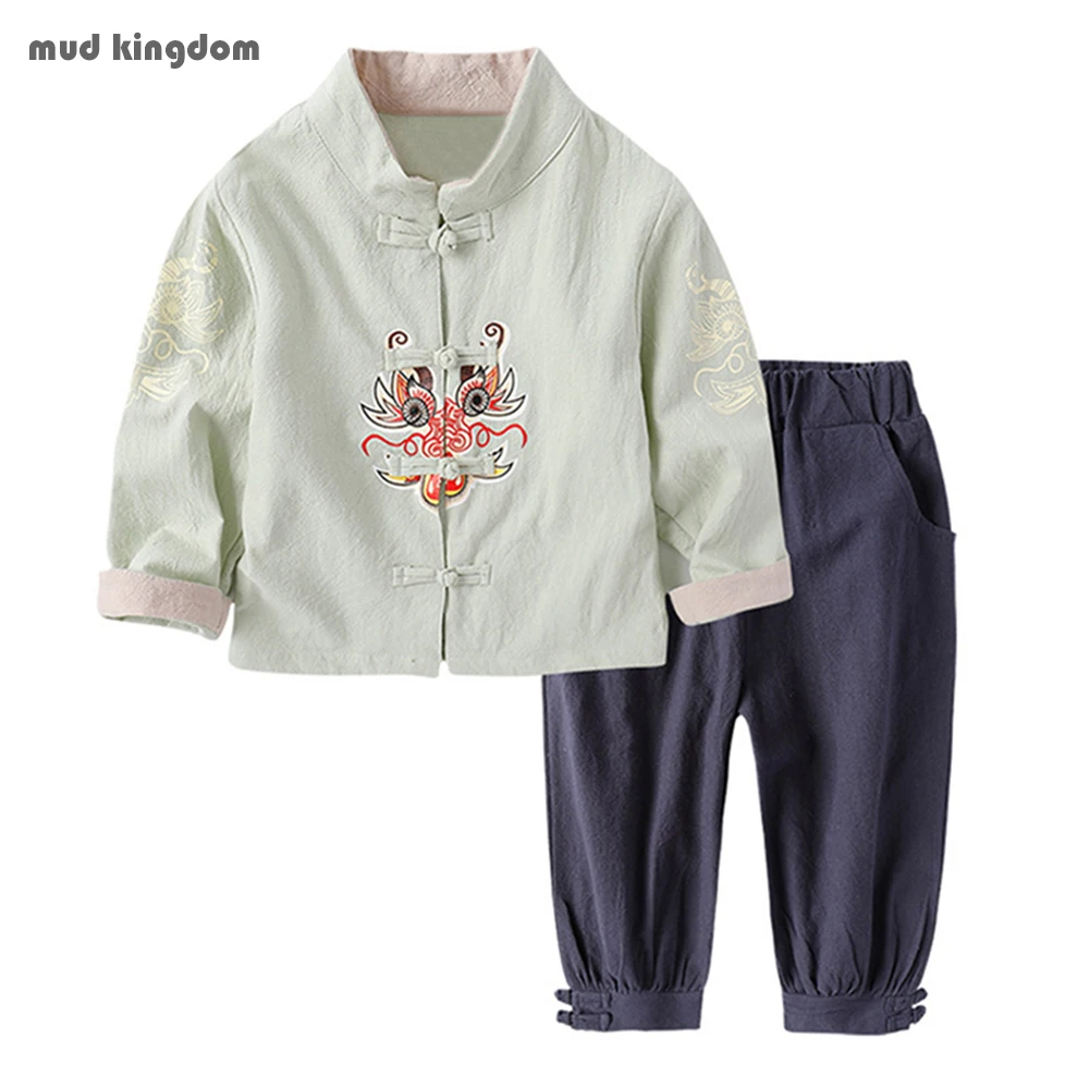 Top Trends: Mudkingdom Boys Girls Outifts Chinese New Year Clothes Kids Costume Tang Jacket Coats And Pants Suit Children Clothing Sets Shoppable Styles - Image 2