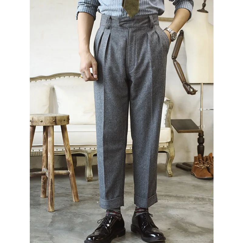 Top Trends: CK-0009 High Quality Super Warm Mens Vintage Casual Style 400 Gsm 75% Wool Gurkha Pants Shoppable Styles