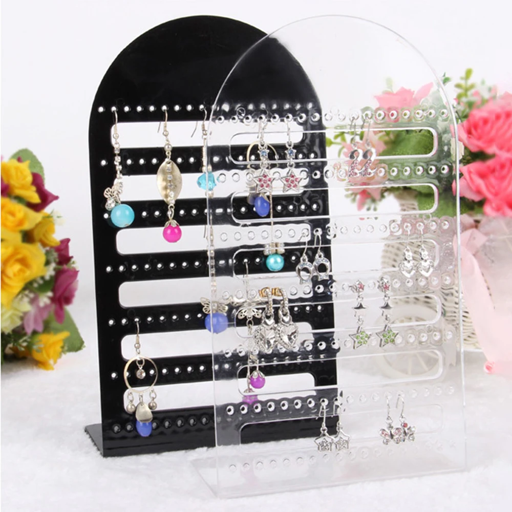 Top Trends: 126 Holes Earrings Jewelry Display Rack Fashion Earrings Ear Studs Jewelry Show Metal Stand Organizer Holder 2 Colors Shoppable Styles