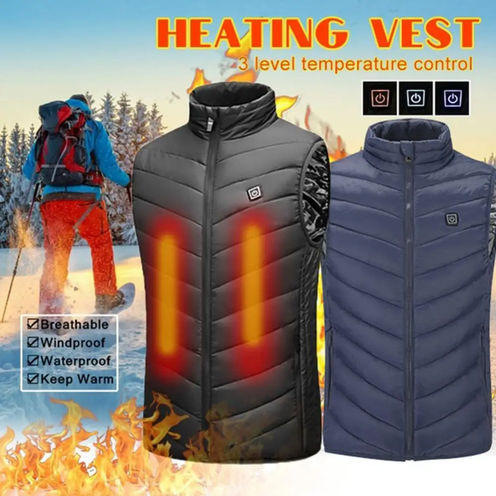 Top Trends: Hot Sales 2021 Men Washable Sleeveless USB Electric Heating Vest Winter Thermal Heated Jacket Shoppable Styles