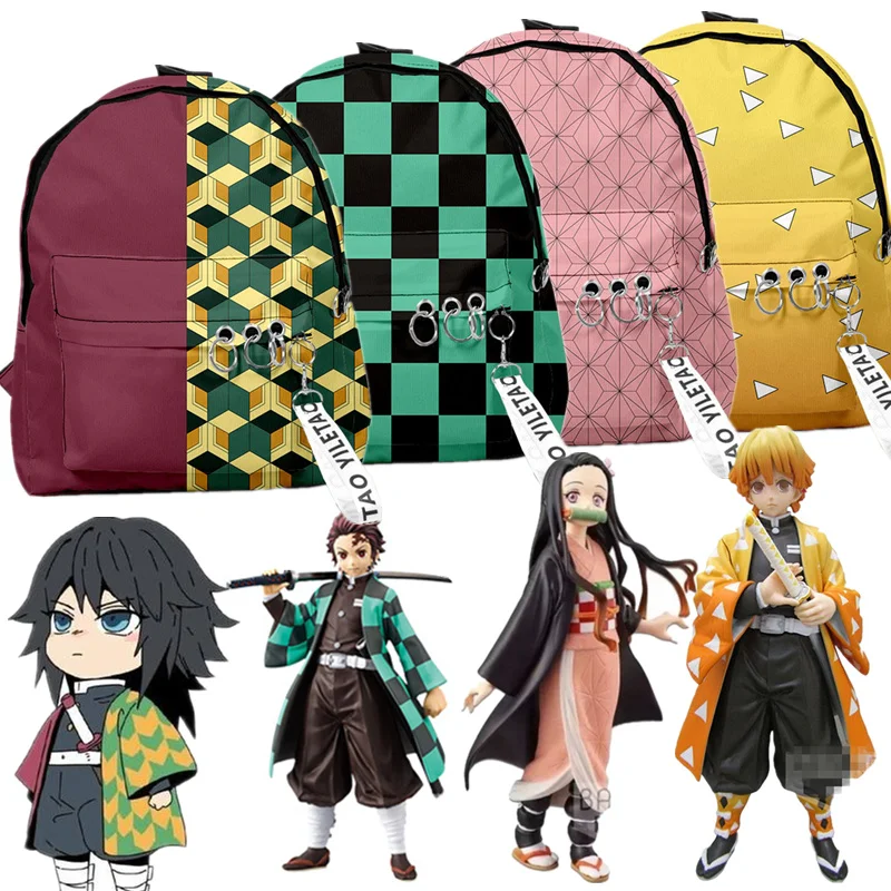 Top Trends: Backpack Demon Slayer: Kimetsu No Yaiba Canvas Bag Tomioka Giyuu School Bags Girls Travel Bag Mochila Feminina Notebook Bags Boy Shoppable Styles