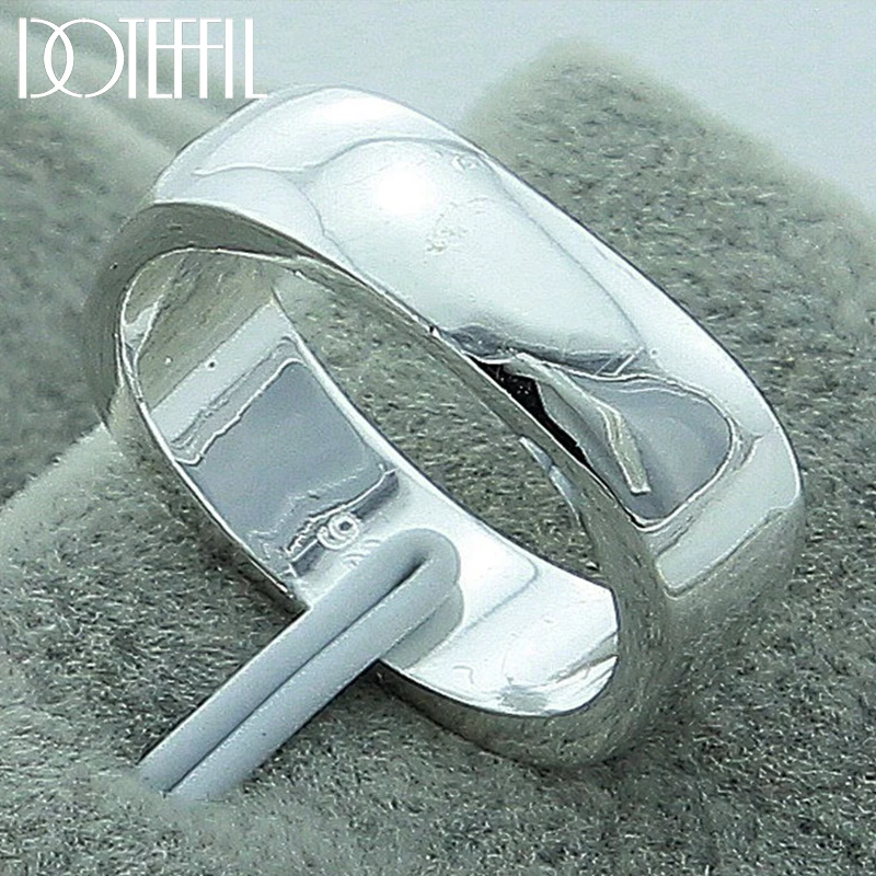 Top Trends: DOTEFFIL 925 Sterling Silver Square Circle Rings For Women Men Brand Fashion Simple Wedding Engagement Party Jewelry Shoppable Styles