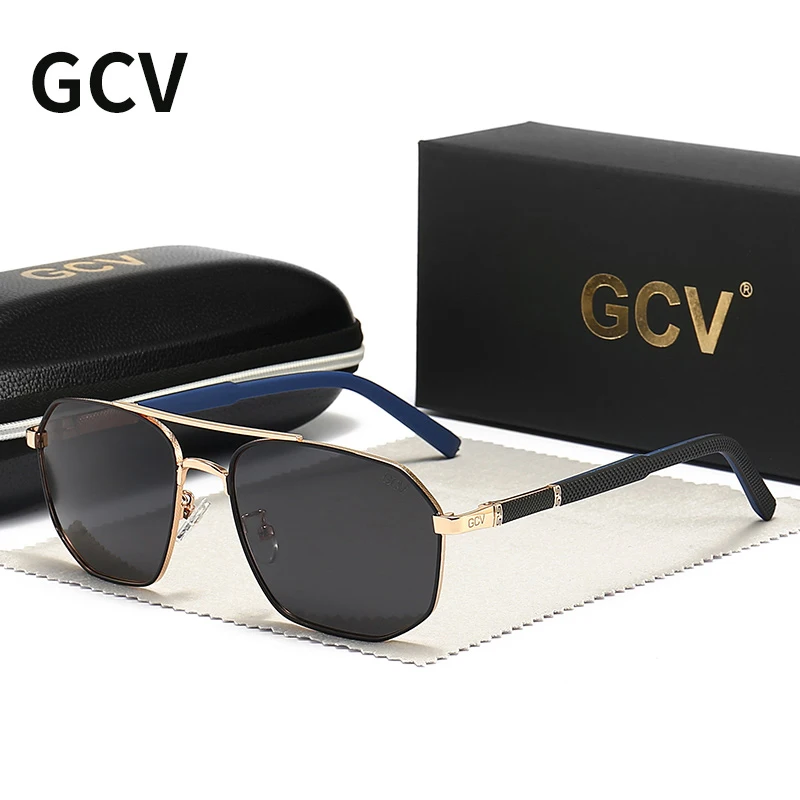 Top Trends: GCV 2021 Brand Classic Pilot Square Polarized Sunglasses Metal Frame Men's Driving Male Sun Glasses Eyewear UV Blocking Luxury Shoppable Styles