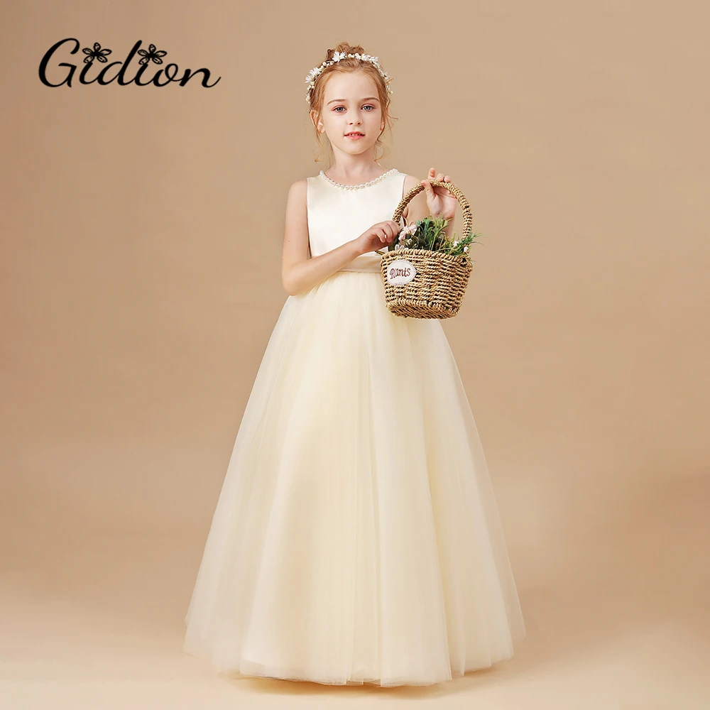 Top Trends: Floor-Length Flower Girl Dress For Kids Festivity Celebration Wedding Pageant Birthday Evening Party Ceremony Banquet Prom Event Shoppable Styles