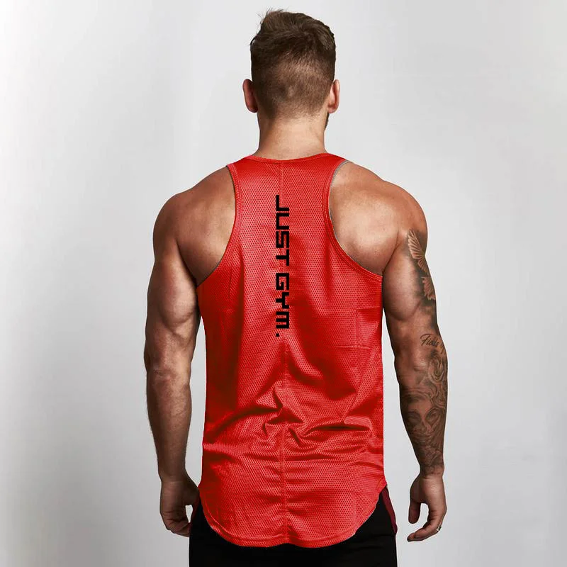 Top Trends: Brand Casual New Mesh Fashion Clothing Sleeveless Shirts Tank Top Men Bodybuilding Workout Gym Vest Fitness Men's Sport Singlets Shoppable Styles - Image 4