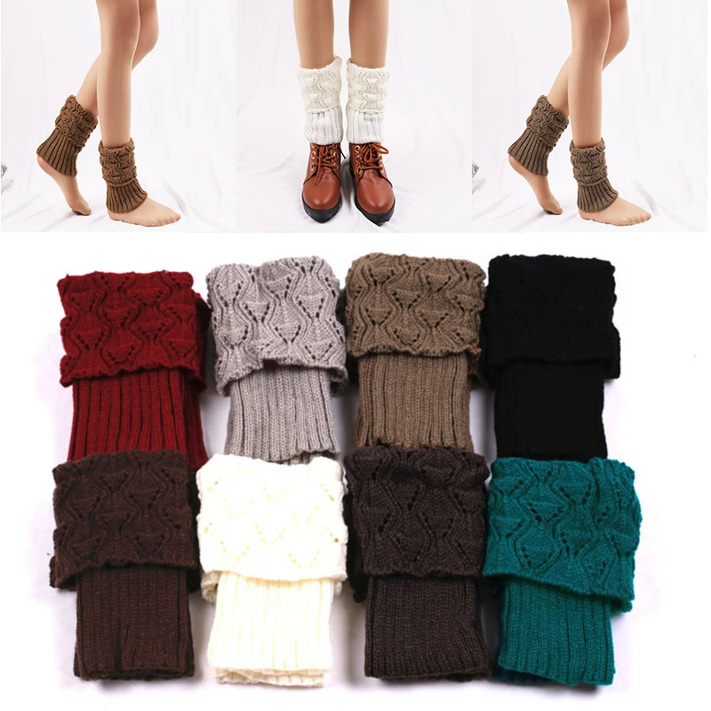 Top Trends: Winter Knitted Wool Warm Leg Sleeve Women Crochet Boot Cuffs Knit Toppers Boot Socks Thermal Warm Short Socks Furry Leg Warmers Shoppable Styles