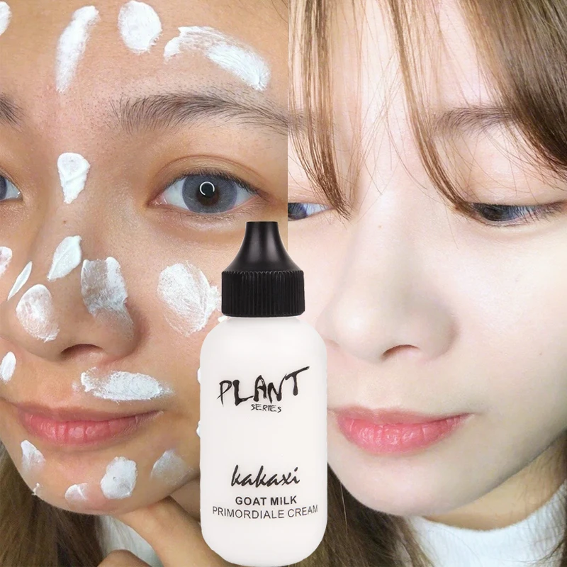 Top Trends: Professional Lazy Face Foundation Goat Milk Cream Whitening Full Coverage Waterproof Makeup Base Brighten Cover Dark Circles Shoppable Styles