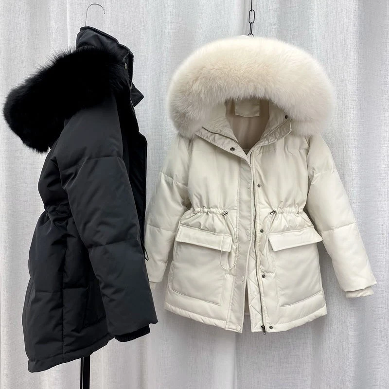 Top Trends: KBAT 2023 Oversized Cotton Padded Jacket Parka Big Fur Collar Winter Down Jacket Women Thick Warm Parkas Female Outerwear Shoppable Styles