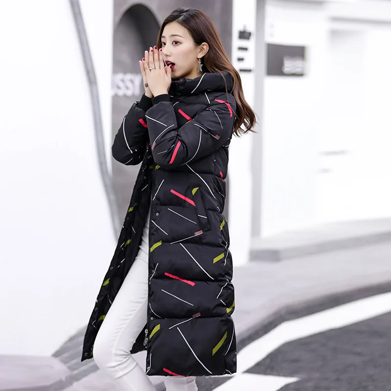 Top Trends: Parka Woman Basic Jackets 2019 Hooded Warm Cotton Outwear Women Winter Jackets Female Coat Long Slim Print Women Down Jackets Shoppable Styles