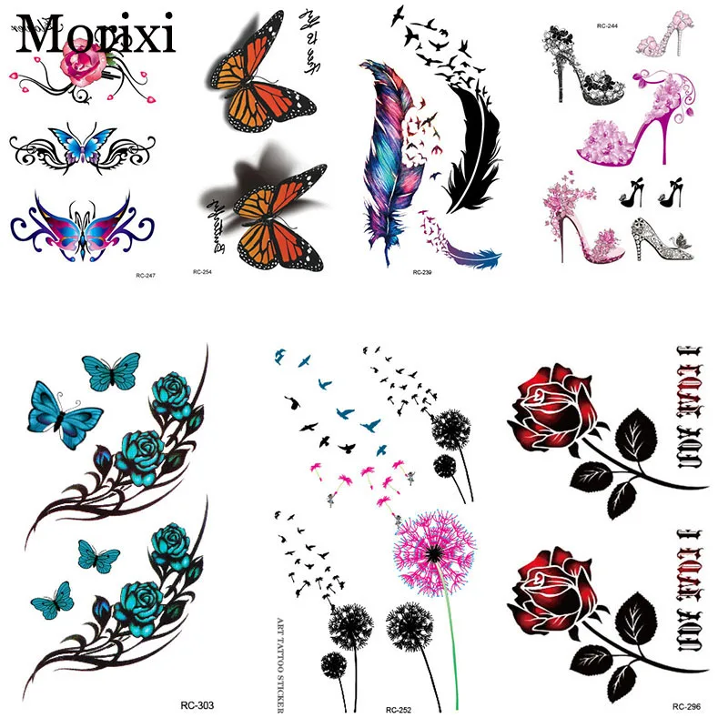 Top Trends: Water Transfer Body Tattoo For Arm Butterfly Flower Spider Sticker 105*60mm Waterproof Women Temporary Fake Tattoo RA019 Shoppable Styles