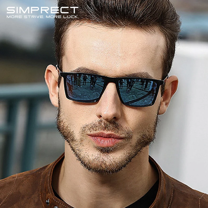 Top Trends: SIMPRECT Rectangle Polarized Sunglasses For Men 2023 Luxury Brand Designer UV400 High Quality Fashion Square Sun Glasses Oculos Shoppable Styles