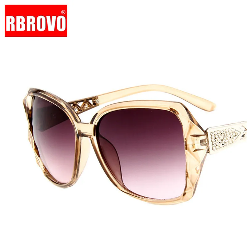 Top Trends: RBROVO 2023 Large Frame Sunglasses Women Brand Designer Vintage Gradient Shopping Glasses UV400 Travel Oculos De Sol Feminino Shoppable Styles