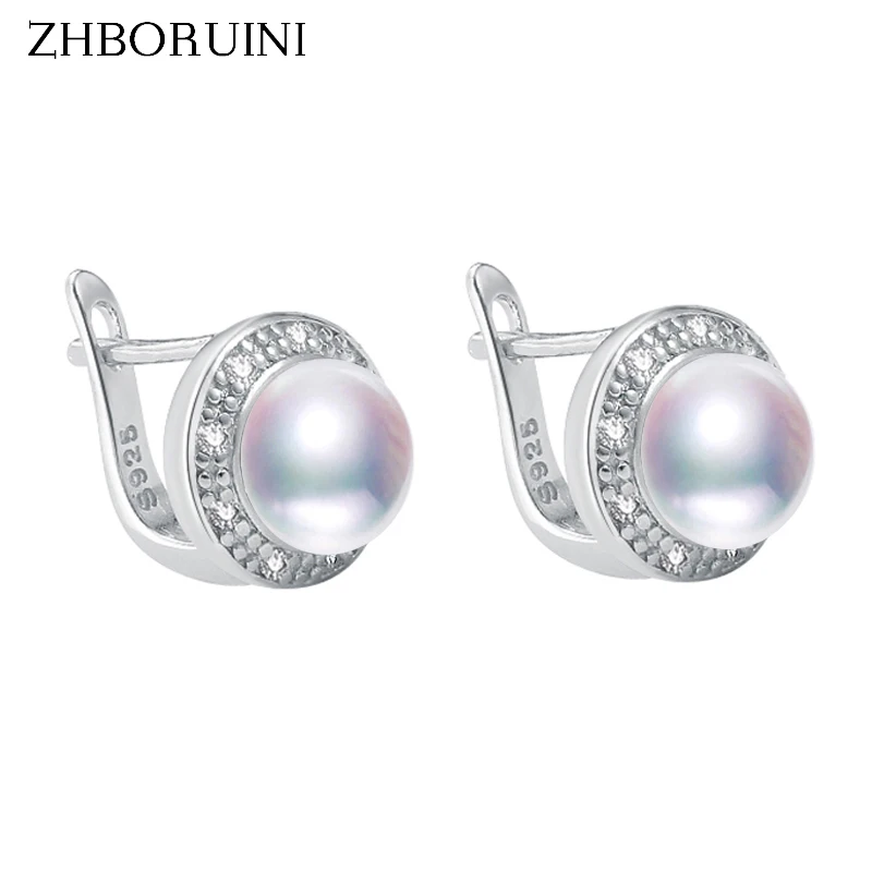 Top Trends: ZHBORUINI 2021 New Pearl Earrings 925 Sterling Silver Jewelry Vintage Style Natural Freshwater Pearl Stud Earring For Women Gift Shoppable Styles