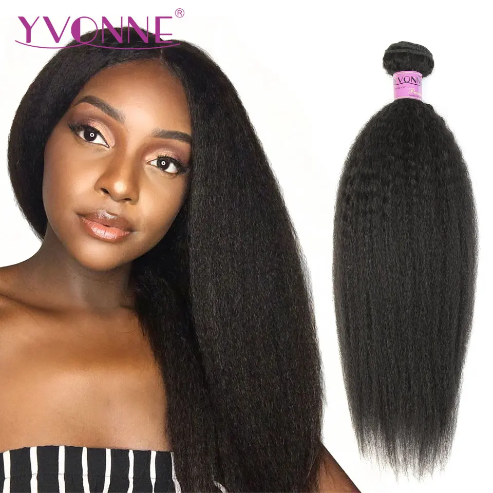 Top Trends: YVONNE Brazilian Kinky Straight Hair Weave 3 Bundles Virgin Human Hair Bundles Natural Color Shoppable Styles