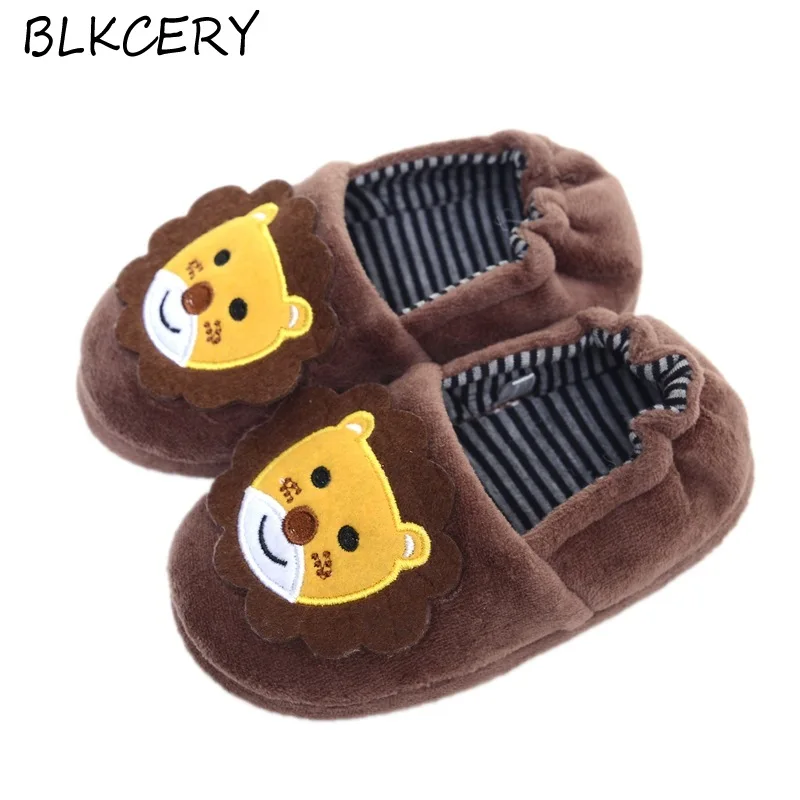 Top Trends: Fashion Toddler Boy Slippers Cartoon Lion Plush Warm Shoe Little Kids Loafers Winter House Shoes Soft Rubber Sole Home Footwear Shoppable Styles