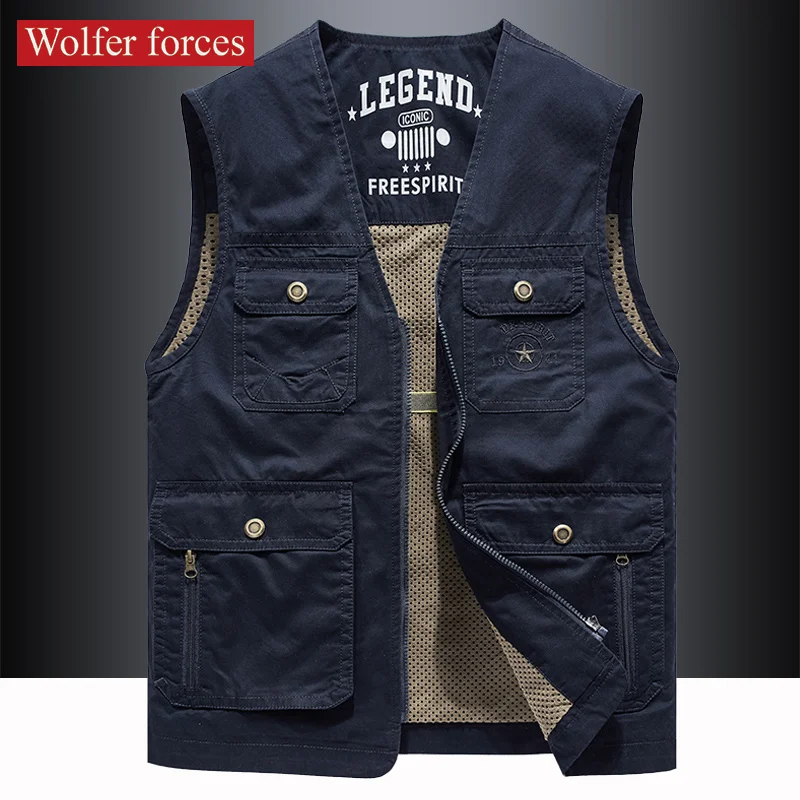 Top Trends: Spring Tooling Vest Men's Multi Pocket Fishing Photography Jackets Outdoor Mountaineering Vests Autumn Cotton Vest Thermal Coats Shoppable Styles - Image 5