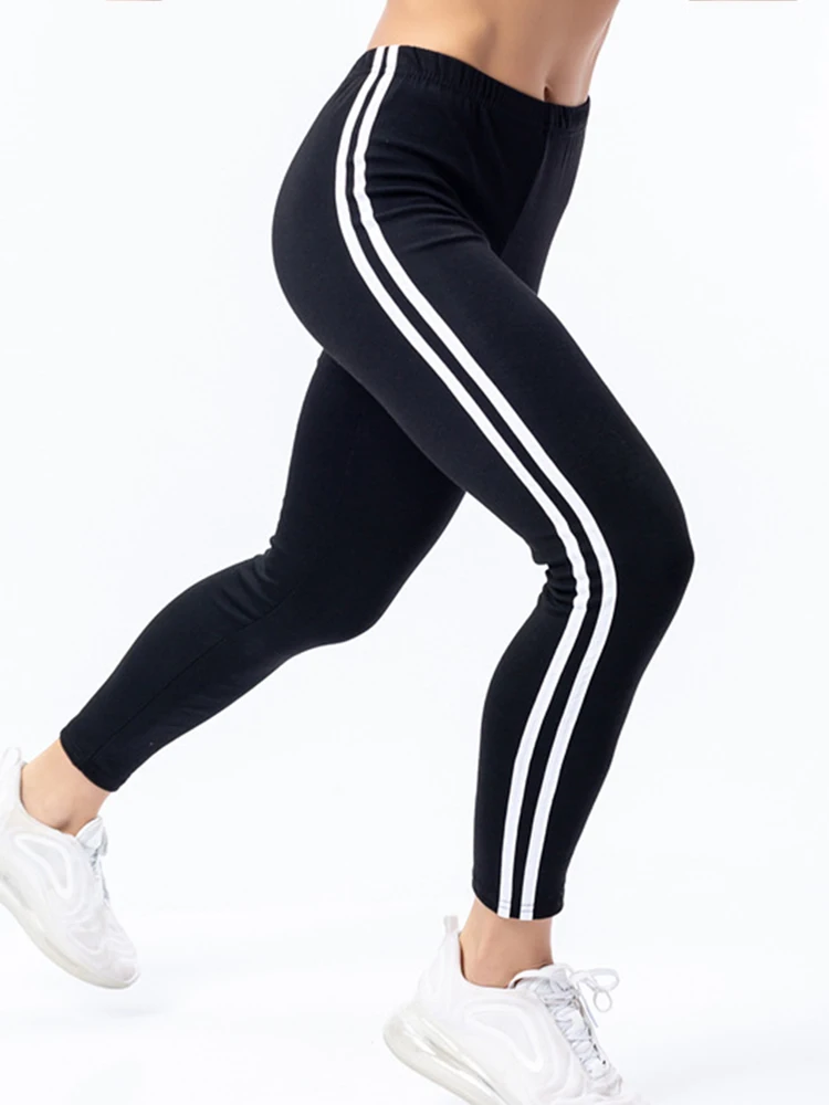 Top Trends: Striped Printed Leggings Sexy Workout Leggins Women Push Up Jeggings Black High Stretchy Elastic Waist Gym Fitness Pants Shoppable Styles