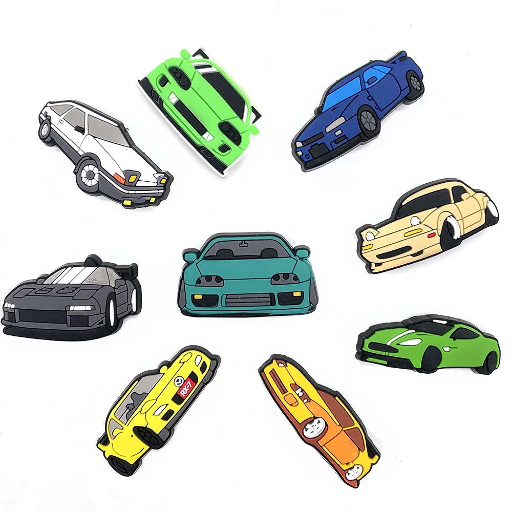 Top Trends: 9kinds Of JDM Cute Cartoon Car Shoe Charms Accessories Designer Shoe Decoration Jibz For Croc For Kid's Party Shoppable Styles