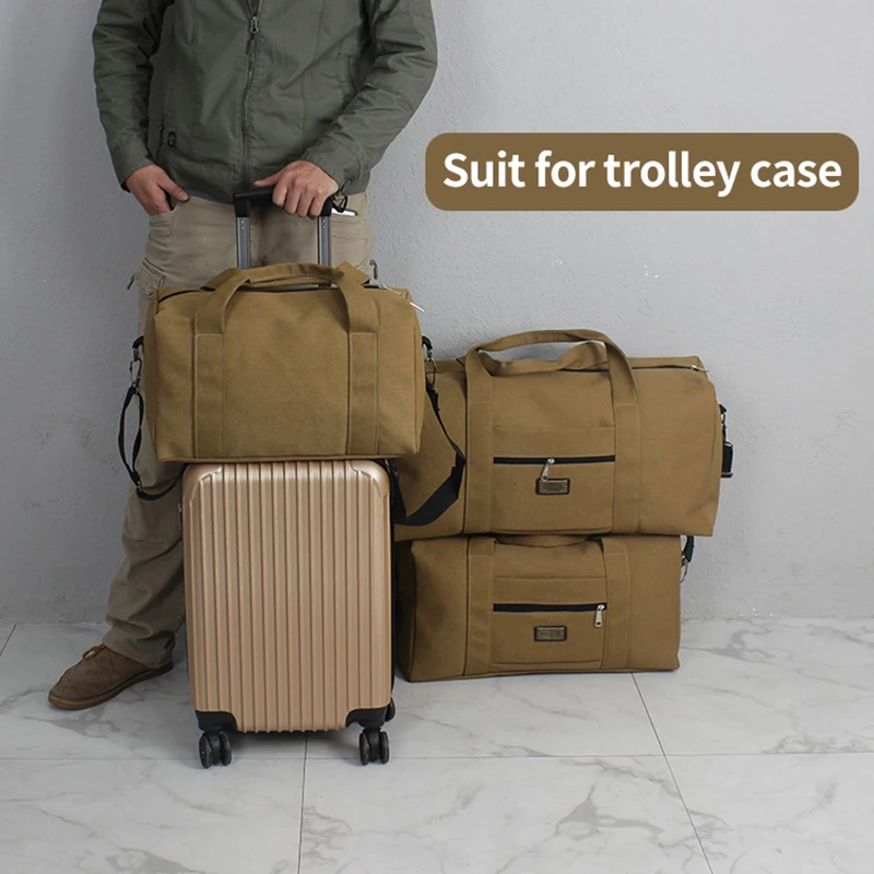 Top Trends: Unisex Soft Canvas Handbag Travel Bag Large Capacity Duffle Bag Suit For Trolley Case Storage Cloth Tool Luggage Tote Bag XA583F Shoppable Styles - Image 3