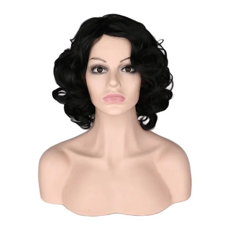 Top Trends: QQXCAIW Short Curly Wigs Women Party Cosplay Costume Natural Black Heat Resistant Synthetic Hair Wig Shoppable Styles