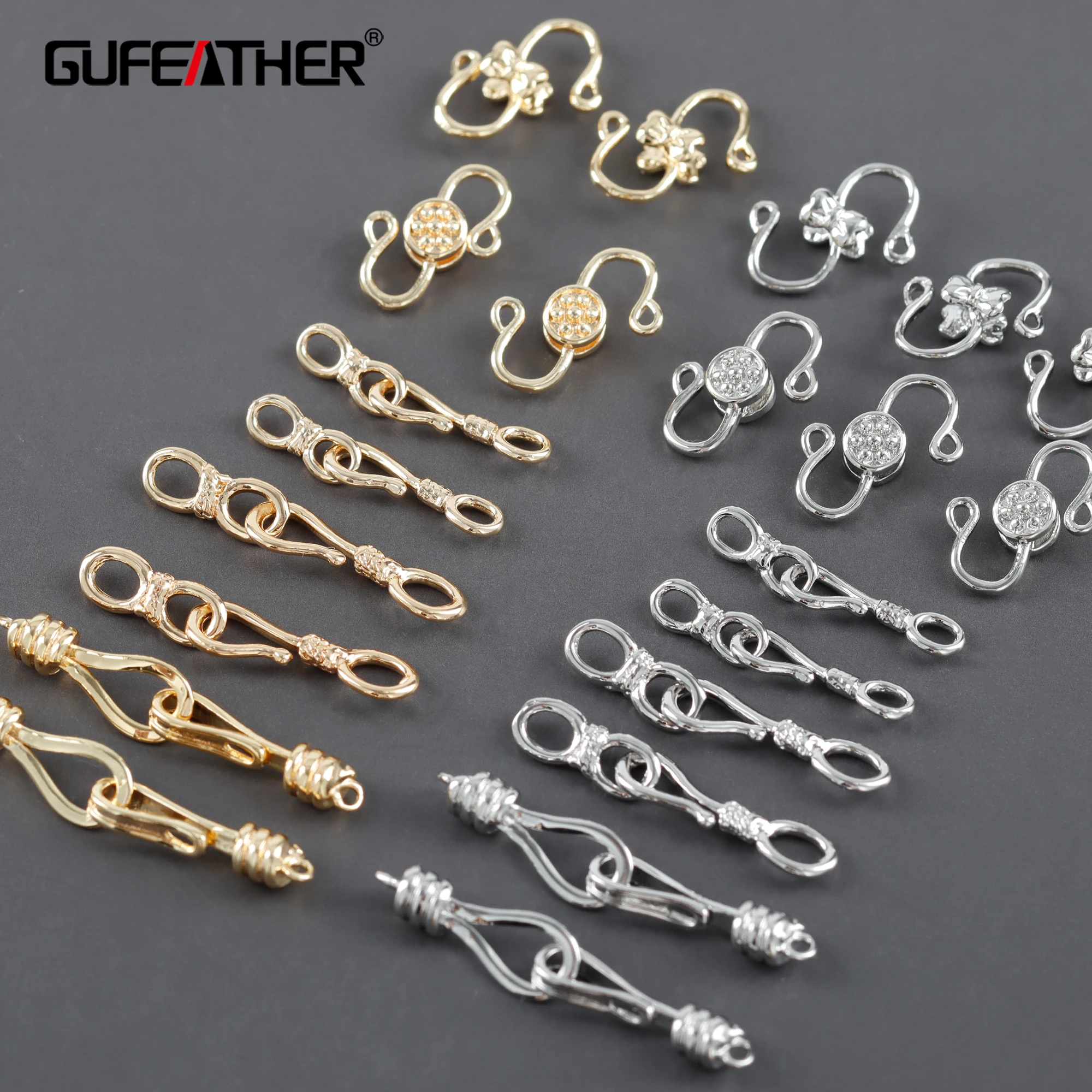 Top Trends: GUFEATHER M1107, jewelry Accessories, clasp Hooks, 18k Gold Rhodium Plated, copper Metal, pass REACH, nickel Free, connector, 10pcs / lot Shoppable Styles