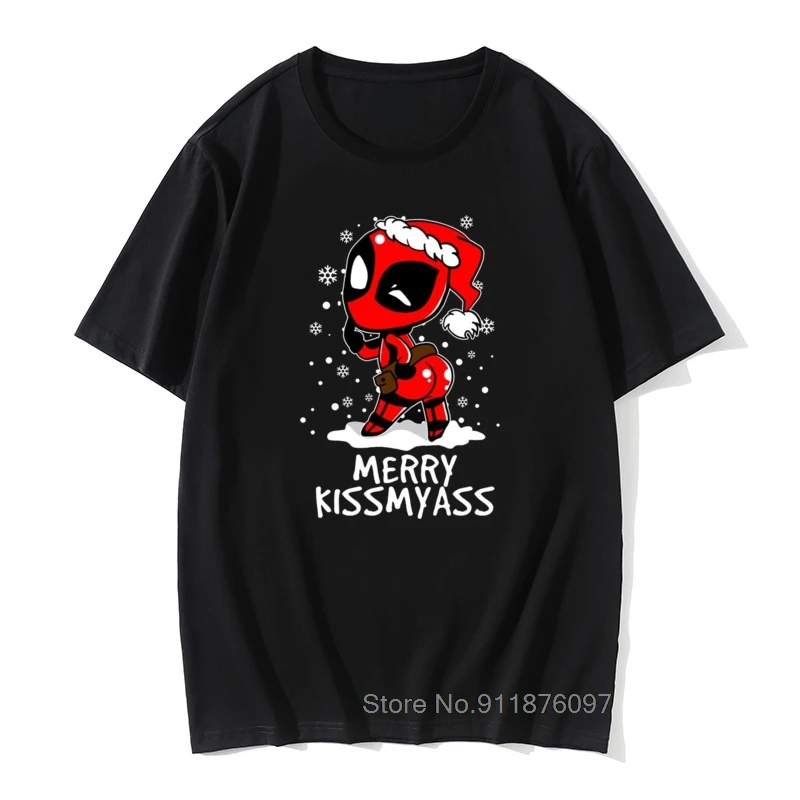 Top Trends: Kiss Love Me Christmas Deadpool Tops Tees Tshirts Super 3D Hero Marval Dead Pool Autumn New Tops Tees 100% Cotton Tops Shirt Shoppable Styles