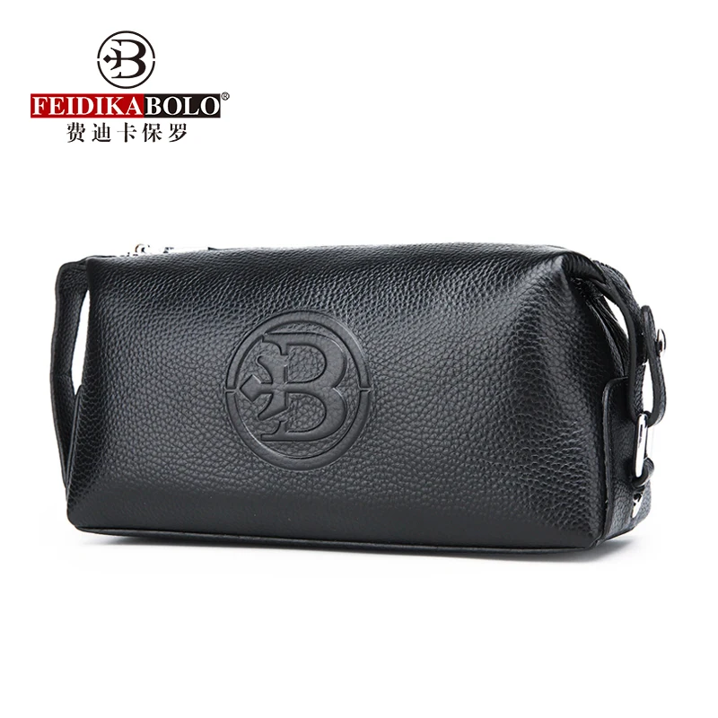 Top Trends: FEIDIKABOLO Famous Brand Cow Leather Man Clutch Bags Fashion Long Brown Black Purse Genuine Leather Men Wallets Male Clutch Bags Shoppable Styles