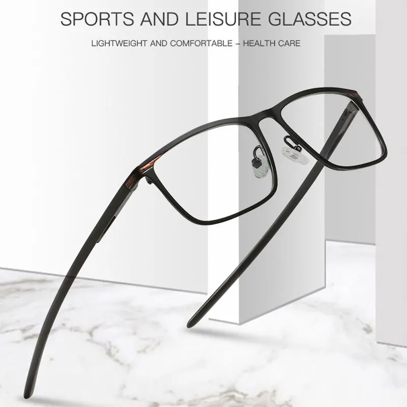 Top Trends: Fashion High Quality Alloy Men Glasses Frame Optical Prescription Eyeglasses Full Rim Business And Sporty Comfortable UV400 Shoppable Styles