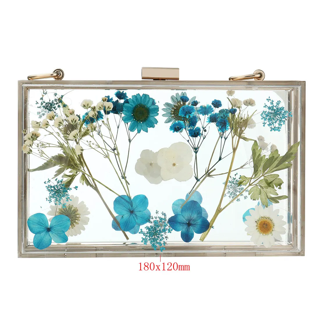 Top Trends: INS Popular Acrylic Box Bag Clutch Bag With Chain Floral Crossbody Bag Women Party Evening Bag Transparent Box Bag With Flower Shoppable Styles - Image 3