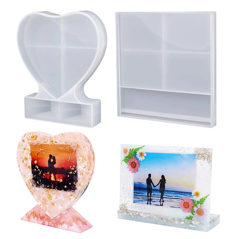 Top Trends: Resin Photo Frame Molds Large Silicone Picture Frames Resin Molds Casting Heart Shape UV Epoxy Moulds For DIY Home Table Decor Shoppable Styles