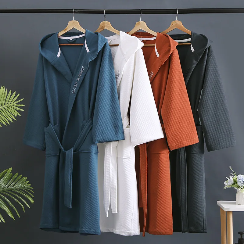 Top Trends: High Quality Man Winter Bathrobe Long Women's Robe Cotton Pajamas Pyjamas And Warm Bath Suit Female Sleepwear Robes 2021 Clothes Shoppable Styles