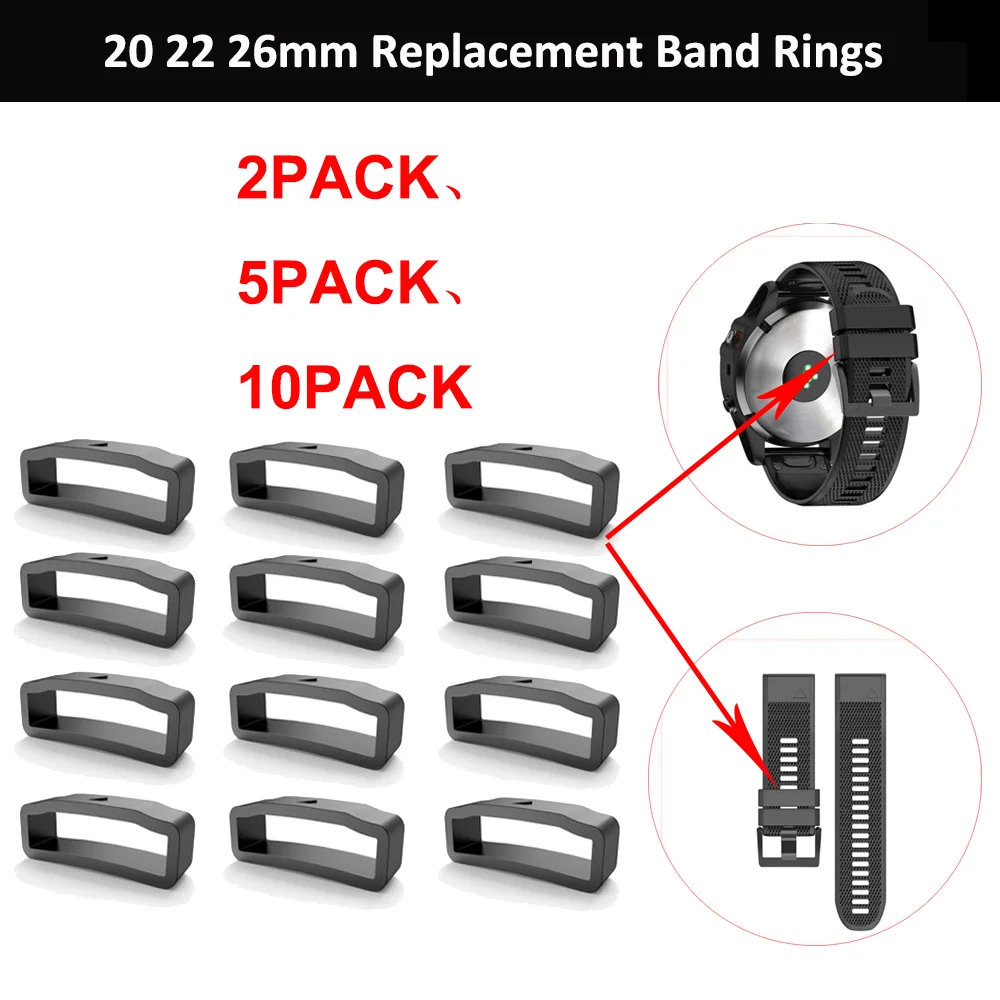 Top Trends: 2 / 5 / 10pcs Rubber Strap Belt Loop Keeper Square Loop Buckles Belt Retainer Replacement Rings Garmin Fenix 5 / 6 5X / 6X 5S / 6S 3 HR Shoppable Styles