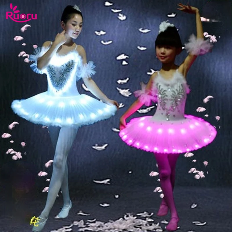 Top Trends: Ruoru Tutu Dress Girl Kids Dancewear Adult Led Tutu Stage Costume Girls Children Pancake Tutu Dress Professional Ballerina Dress Shoppable Styles