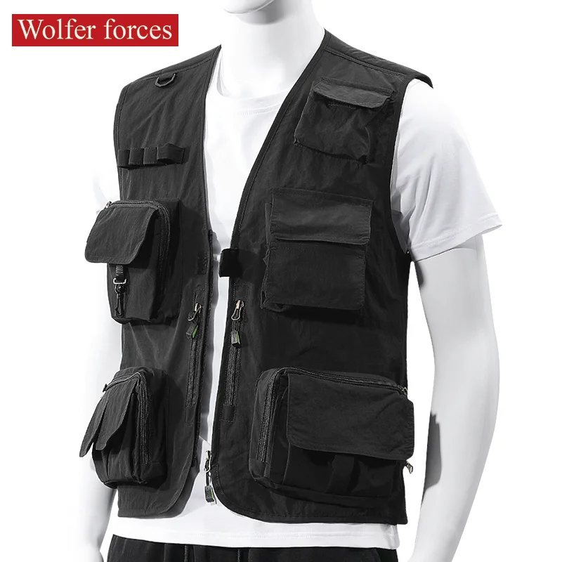 Top Trends: Multi Pocket Vest Men&#039;s Quick Drying Casual Breathable Vest Fishing Photography Outdoor Sleeveless Jacket Vests Waistcoats 2022 Shoppable Styles