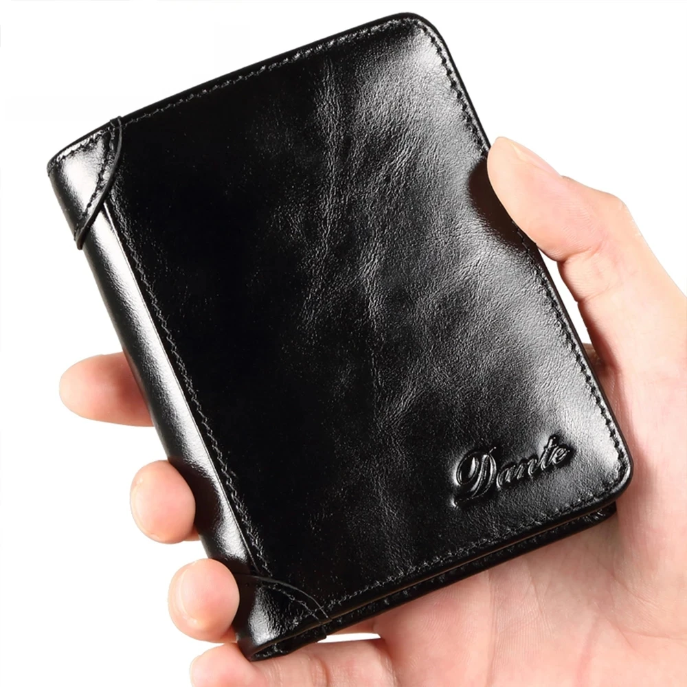 Top Trends: Dante 2022 HOT Genuine Leather Men Wallet Small Mini Card Holder Male Retro Fashion Man Wallet Pocket Retro Purse High Quality Shoppable Styles