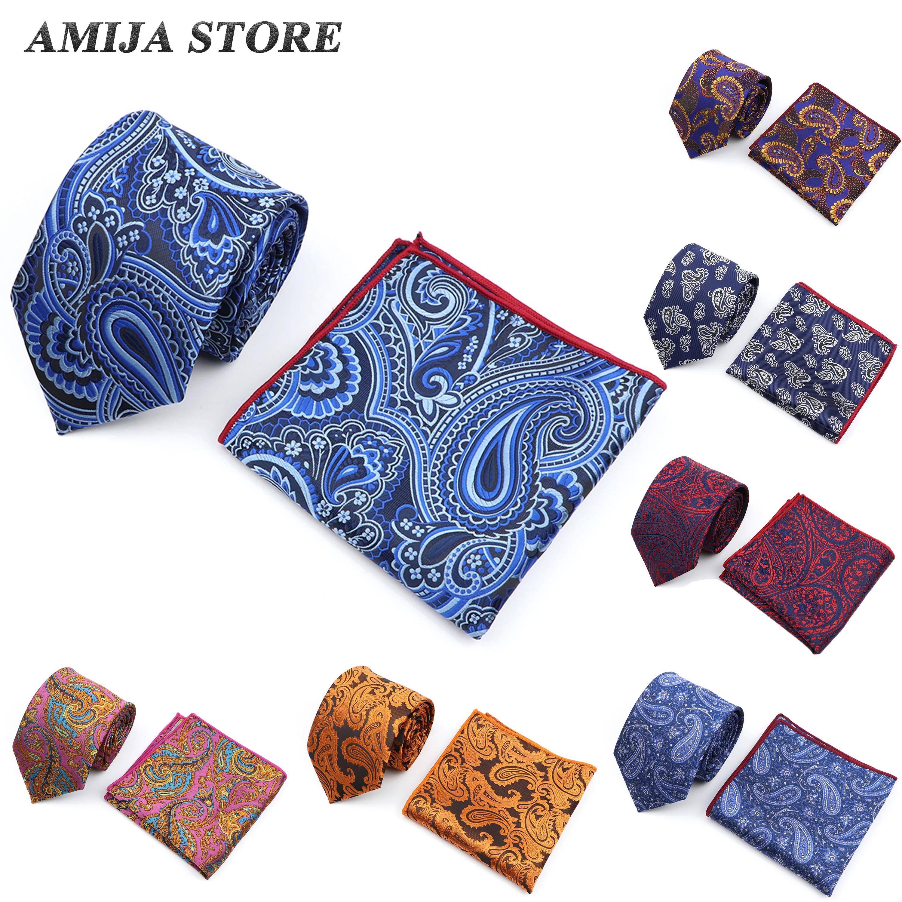 Top Trends: New Design Men&#039;s Tie Red Blue Floral Flower 8cm Necktie Pocket Square Sets Accessories Daily Wear Cravat Wedding Gift For Man Shoppable Styles