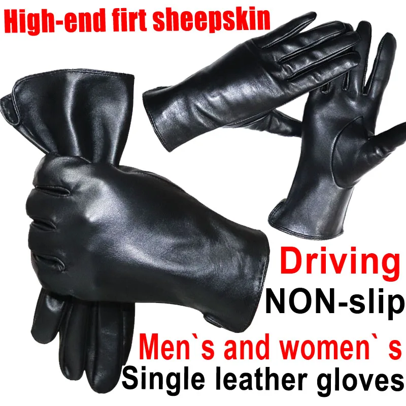 Top Trends: Men&#039;s And Women&#039;s Leather Gloves Sheepskin Single Leather Unlined Thin Spring, Autumn And Winter Motorcycle Riding Touch Screen Shoppable Styles