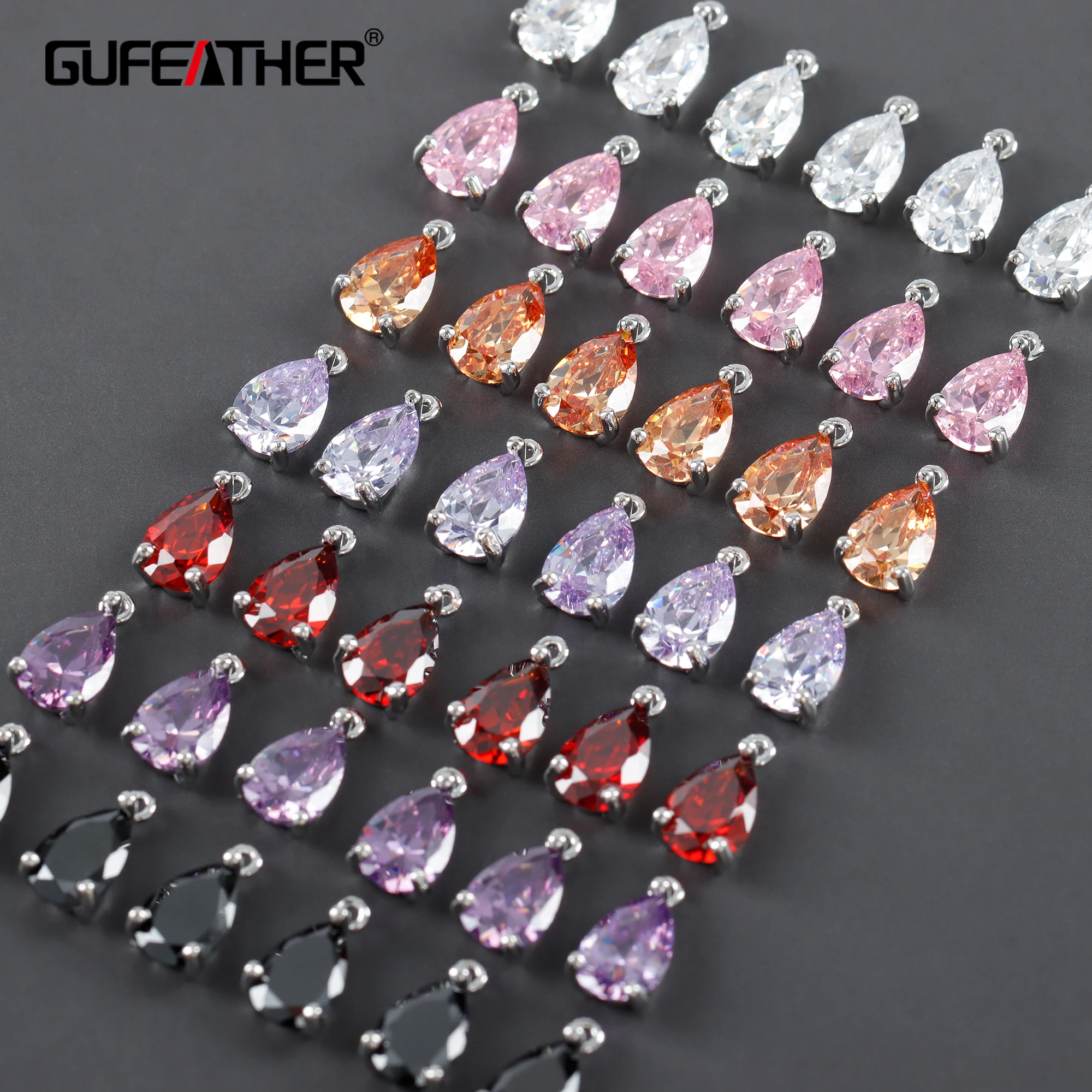 Top Trends: GUFEATHER M1106, jewelry Accessories, copper, rhodium Plated, zircons, pass REACH, nickel Free, diy Pendants, jewelry Making, 10pcs / lot Shoppable Styles